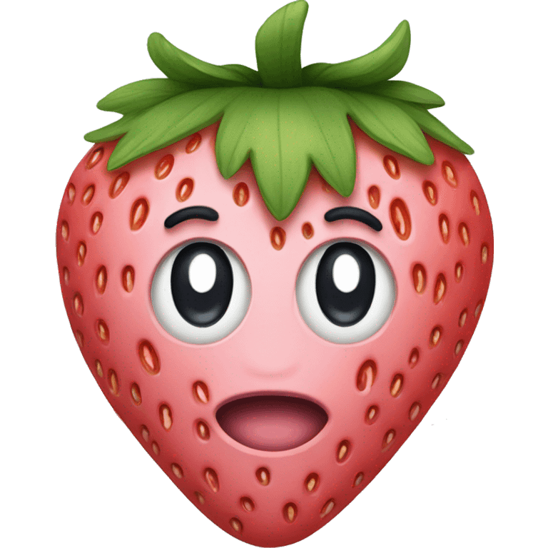 strawberry with white and pink scar emoji