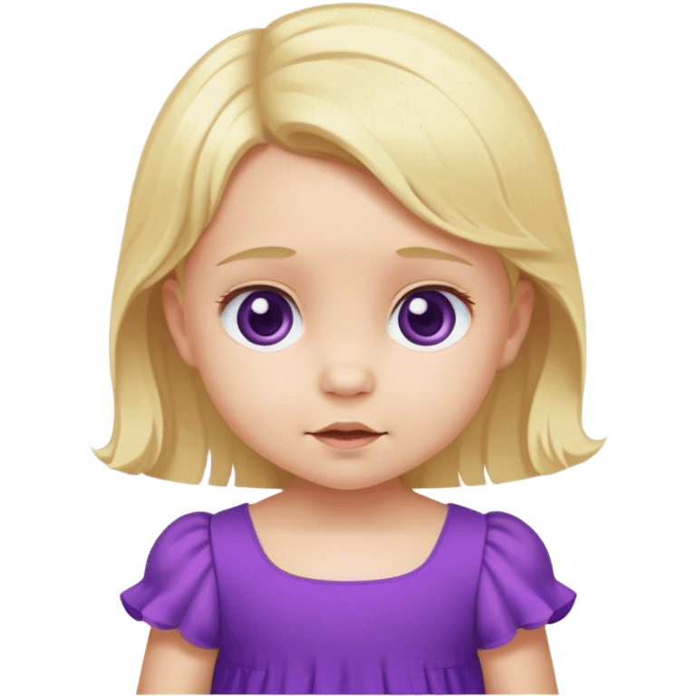 purple dress blond  baby girl  emoji