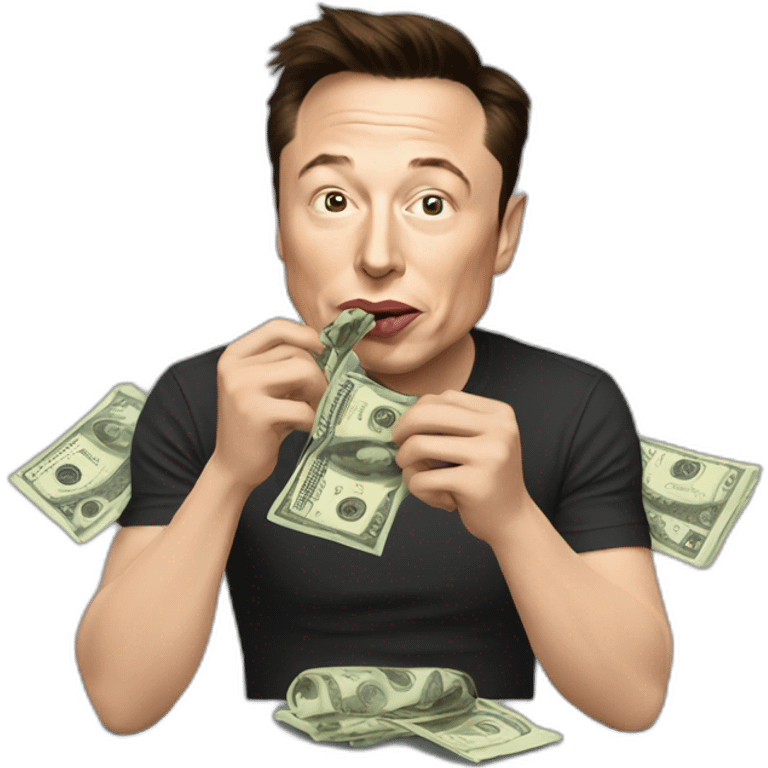 elon musk. eating money emoji