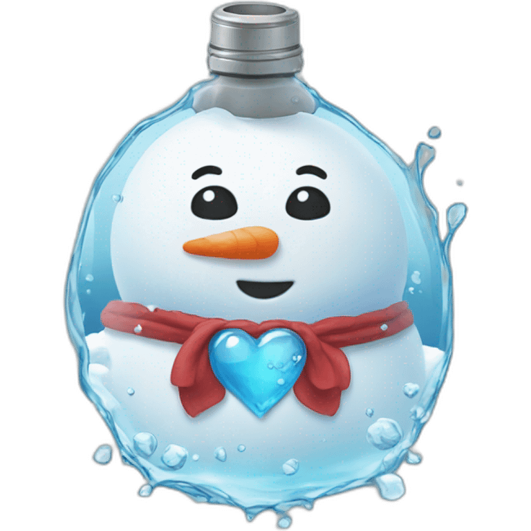 snowman heart water emoji