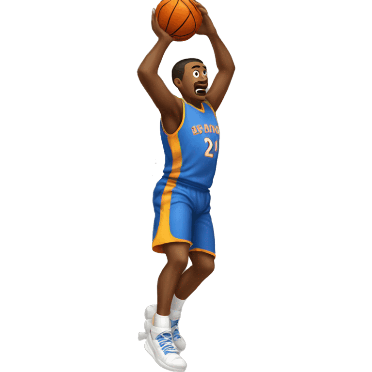 man scoring basket in baskeball emoji