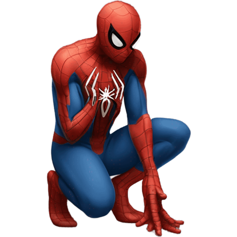 Spider-Man praying on his knees emoji