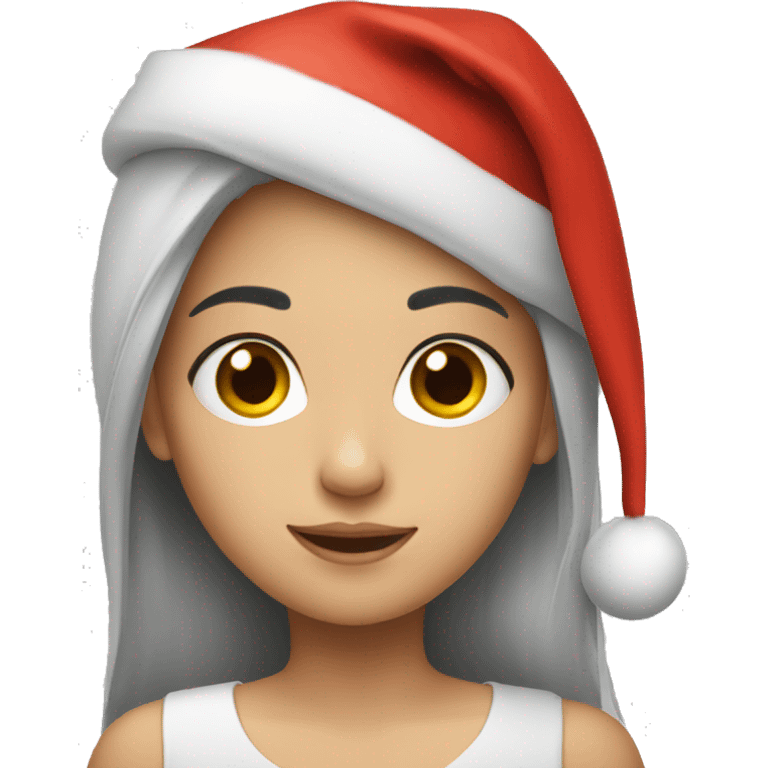 girl with santa hat emoji