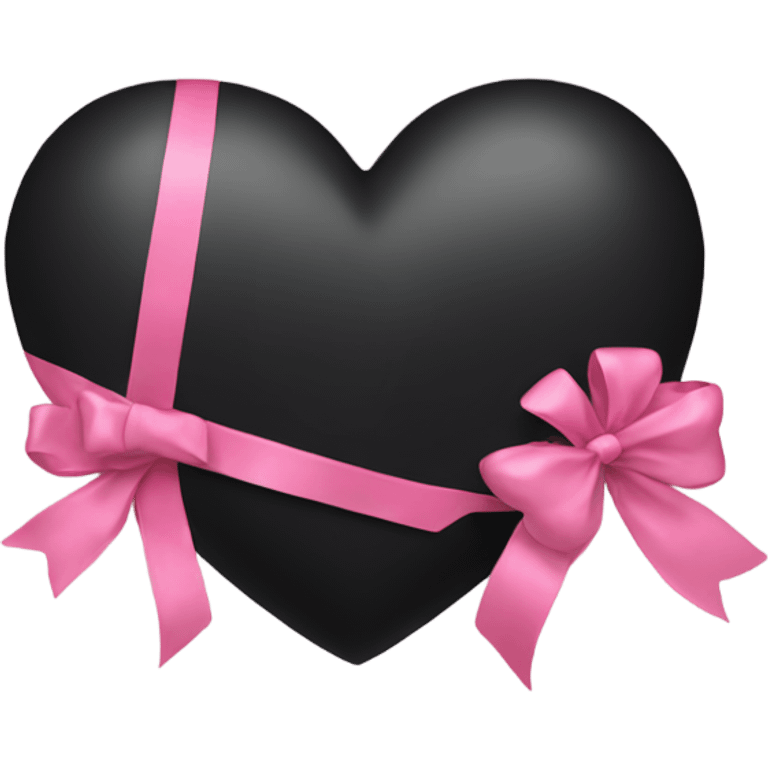 black heart with pink bow emoji