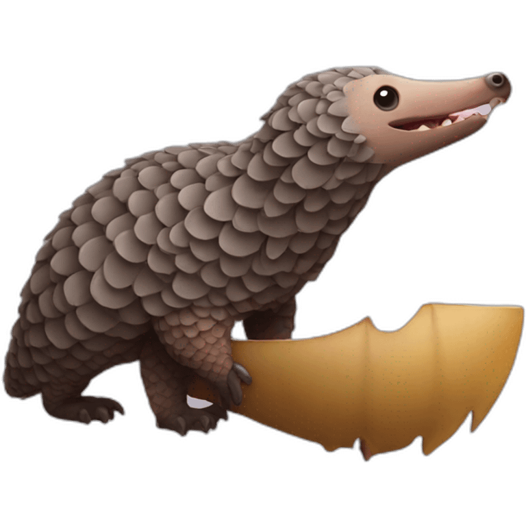 Pangolin eating a bat emoji