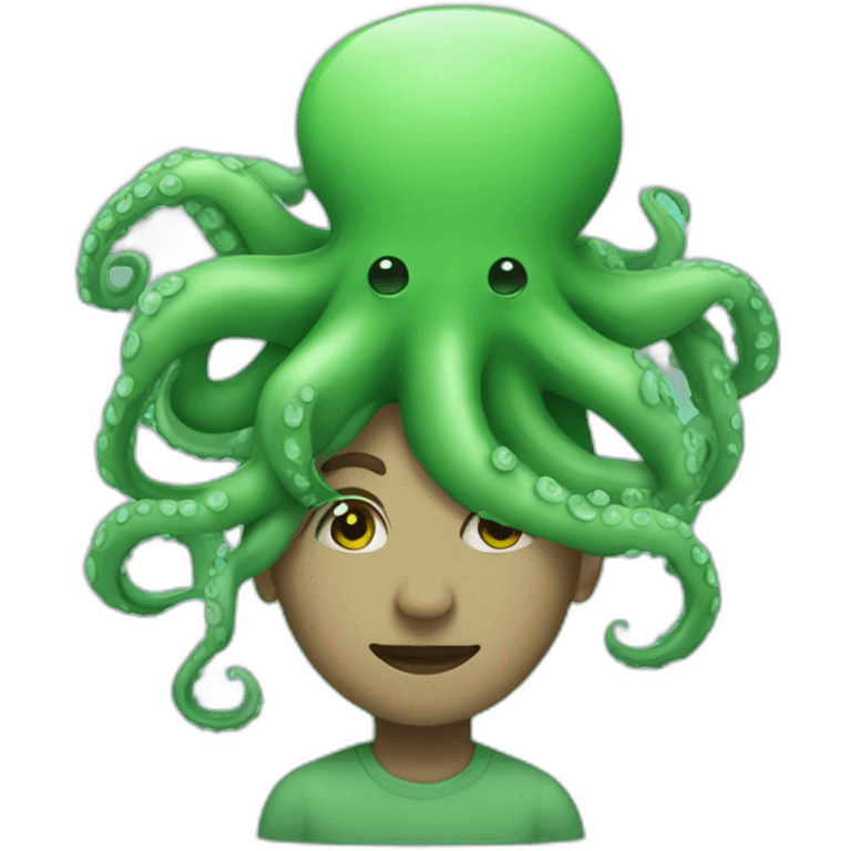 person with octopus on their head who is green emoji