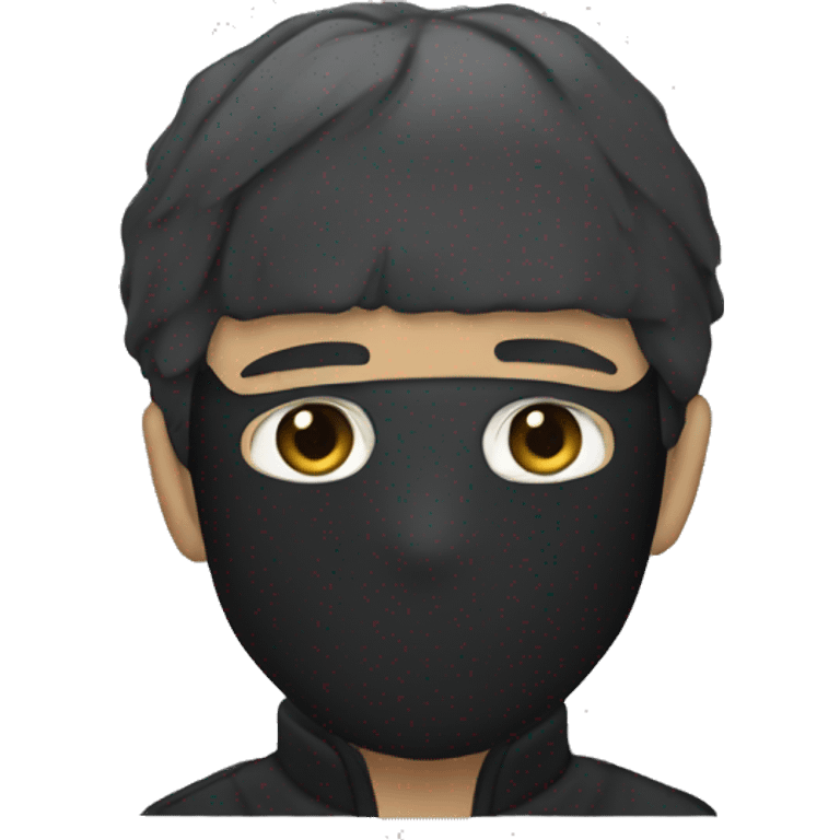 gojou satoru in black jacket with his eyes covered  emoji