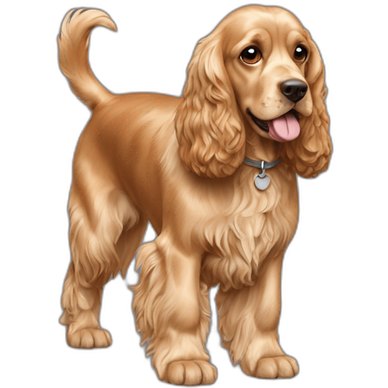 Dog-golden-english-cocker-spaniel-full-body-standing emoji