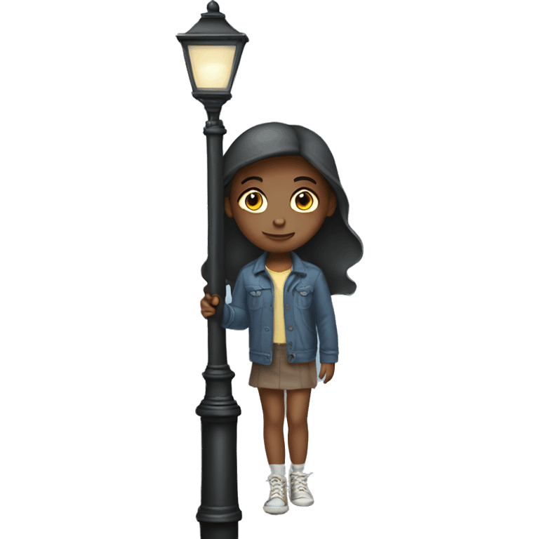 Girl with lamppost  emoji