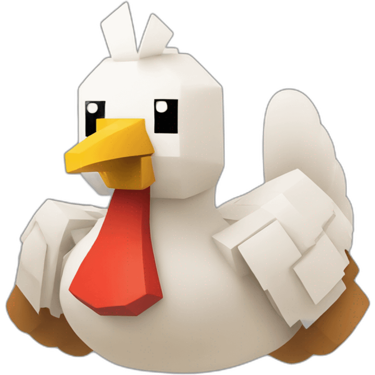 Un poulet de Minecraft sur mario emoji