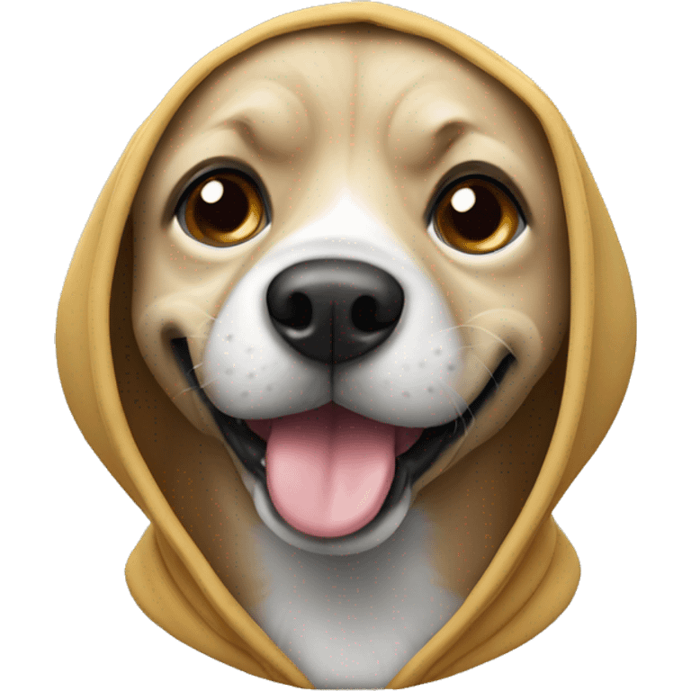 Dog wering hoodie emoji