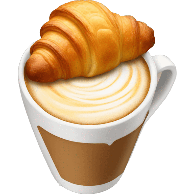 Cup of cappuccino with croissant emoji