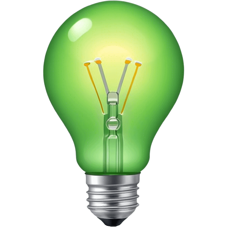 Cinematic Realistic green bulb  emoji