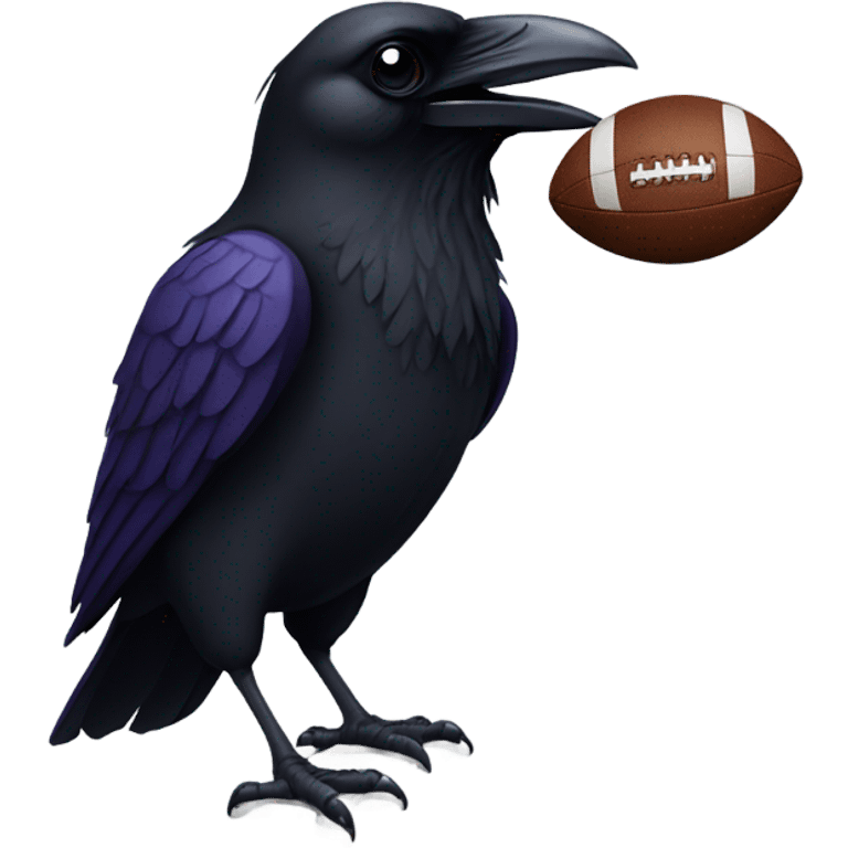 Raven with a football emoji