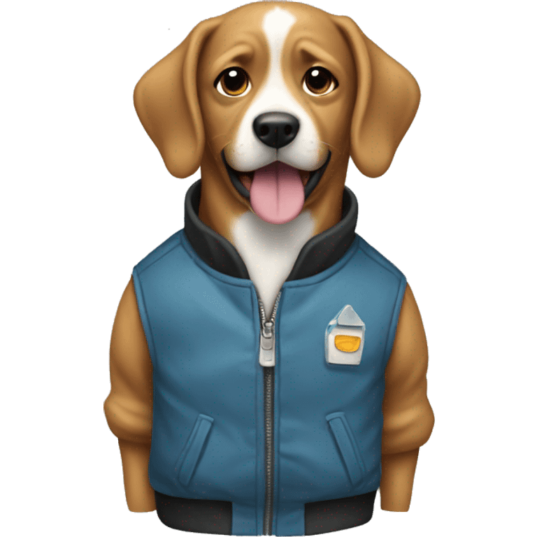 Dog wearing a jacket  emoji