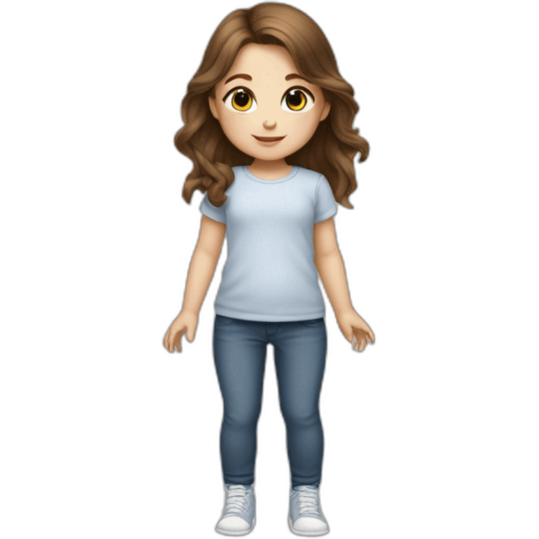 baby girl with brown hair5 and white skin full length emoji