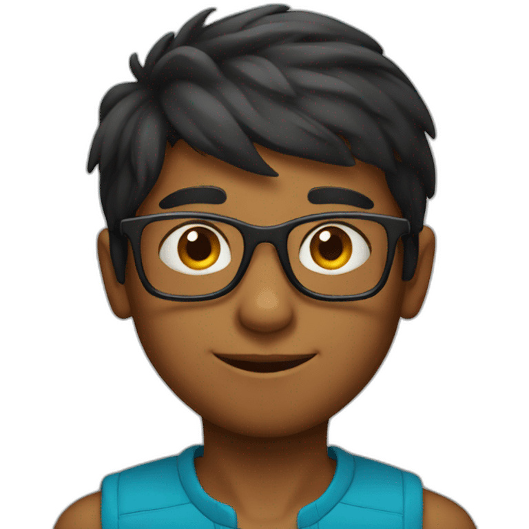 Indian boy with glasses emoji