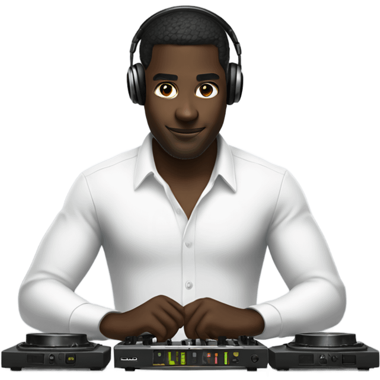 dark-skinned male in white shirt djing  emoji