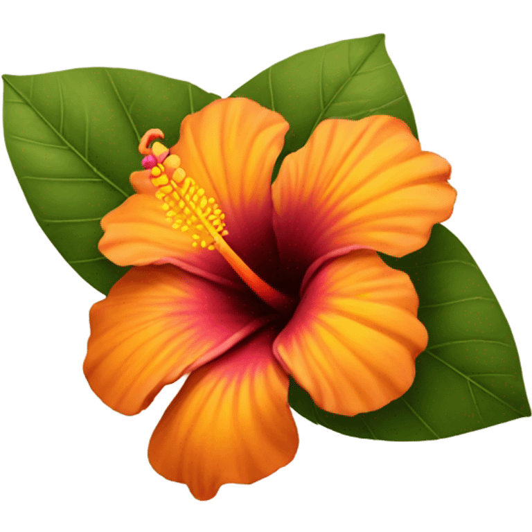 Marrón hibiscus flower with yellow and orange in the middle  emoji