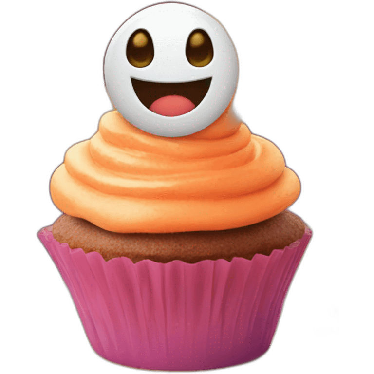 Happy Halloween cupcake emoji