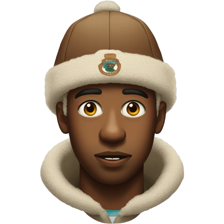 tyler the creator wearing a ushanka emoji