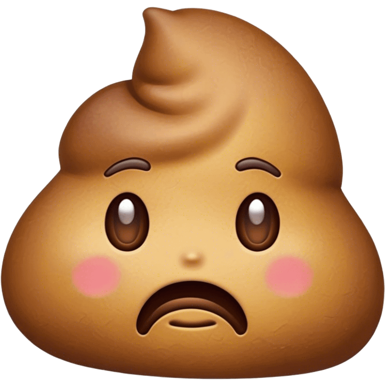 The original poop emoji but with a sad face emoji