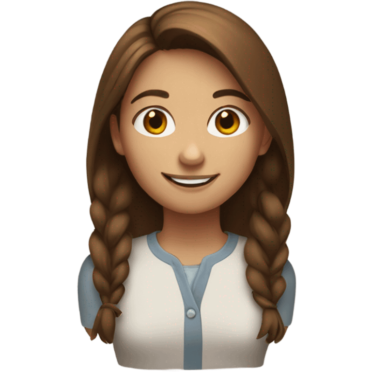 smiling girl with brown hair emoji