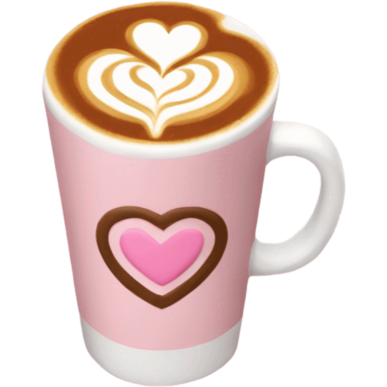 Pink latte with heart  emoji