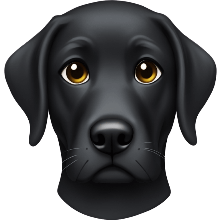 black lab wearing a superhero mask emoji