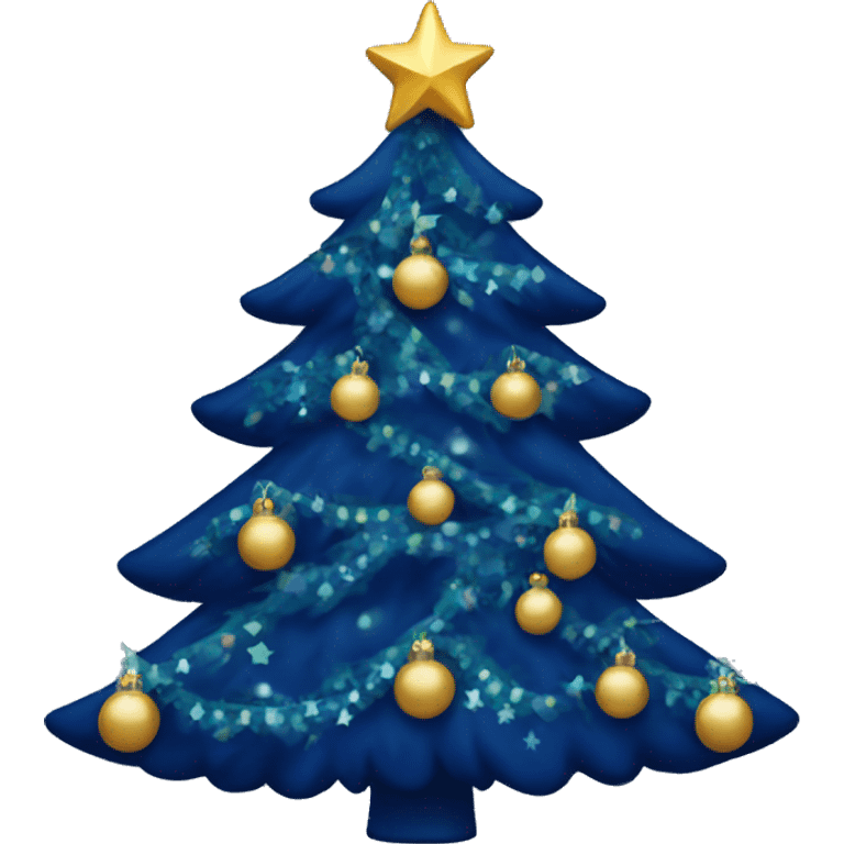 navy blue decorated christmas tree emoji