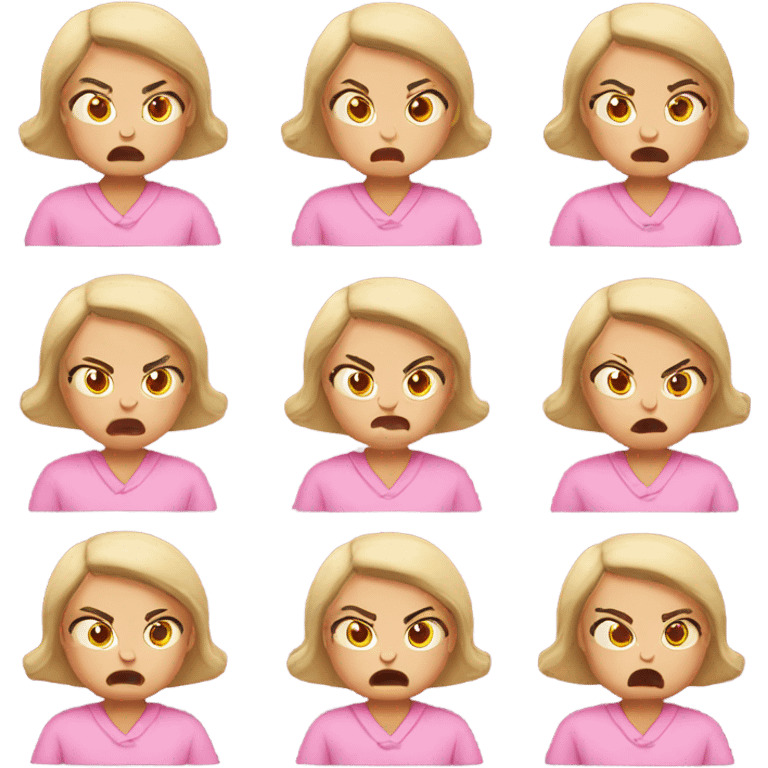 Angry mom pink cute emoji