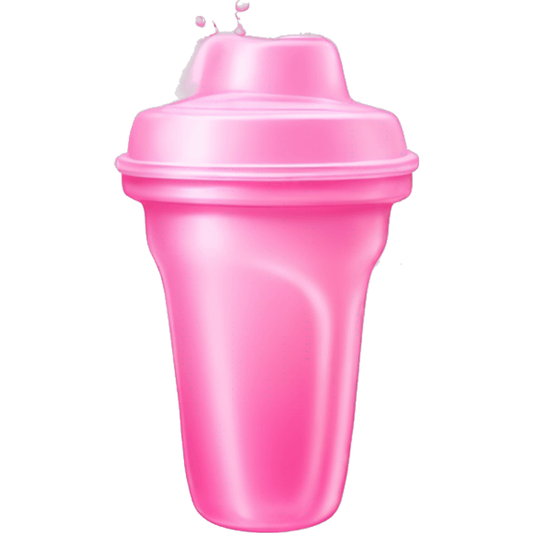 A spilled sippy cup with pastel pink liquid, emoji