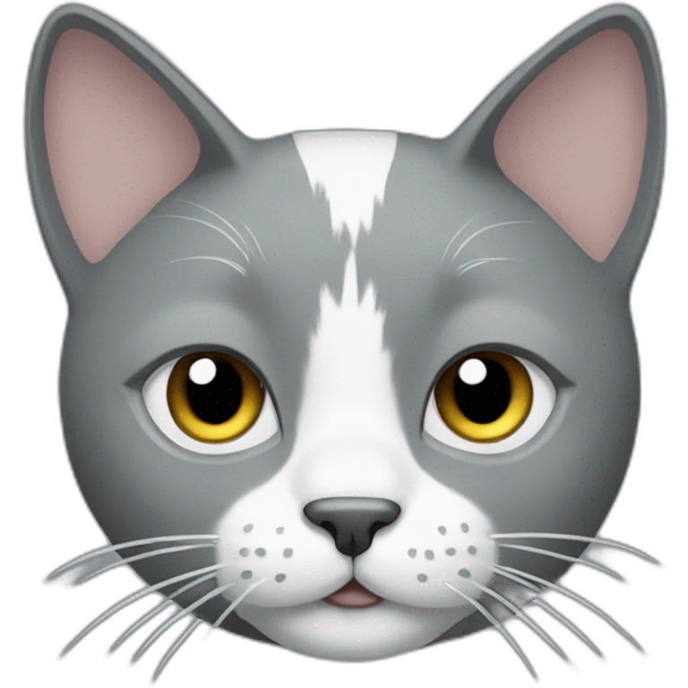 grey cat with white around his face emoji