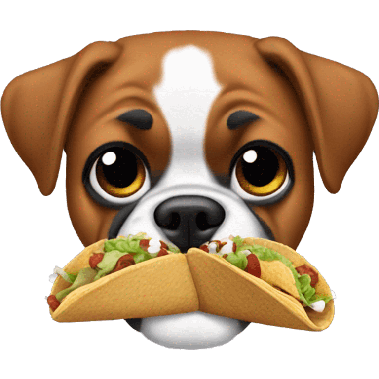 Boxer dog eating tacos  emoji