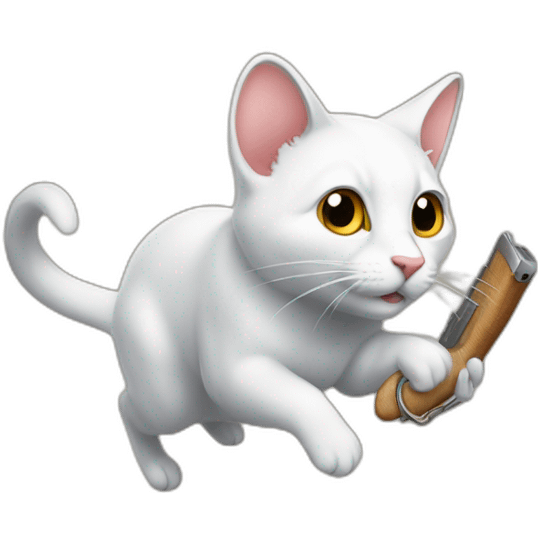 un chat chasse une souris emoji