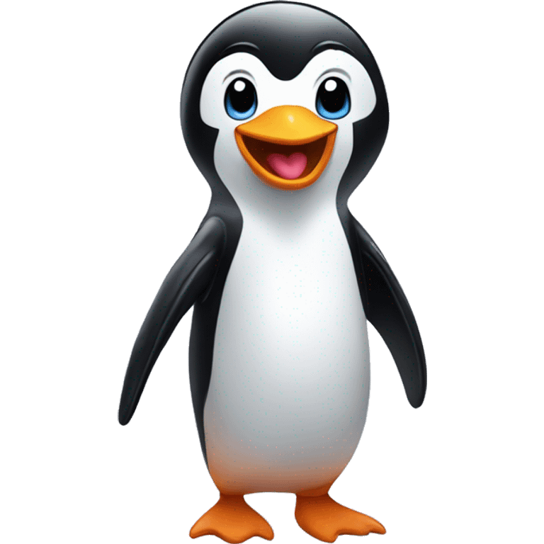 penguin giving out love emoji