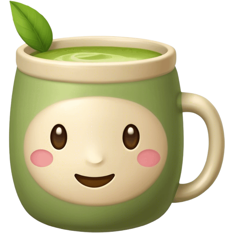 realistic looking matcha in all beige mug emoji