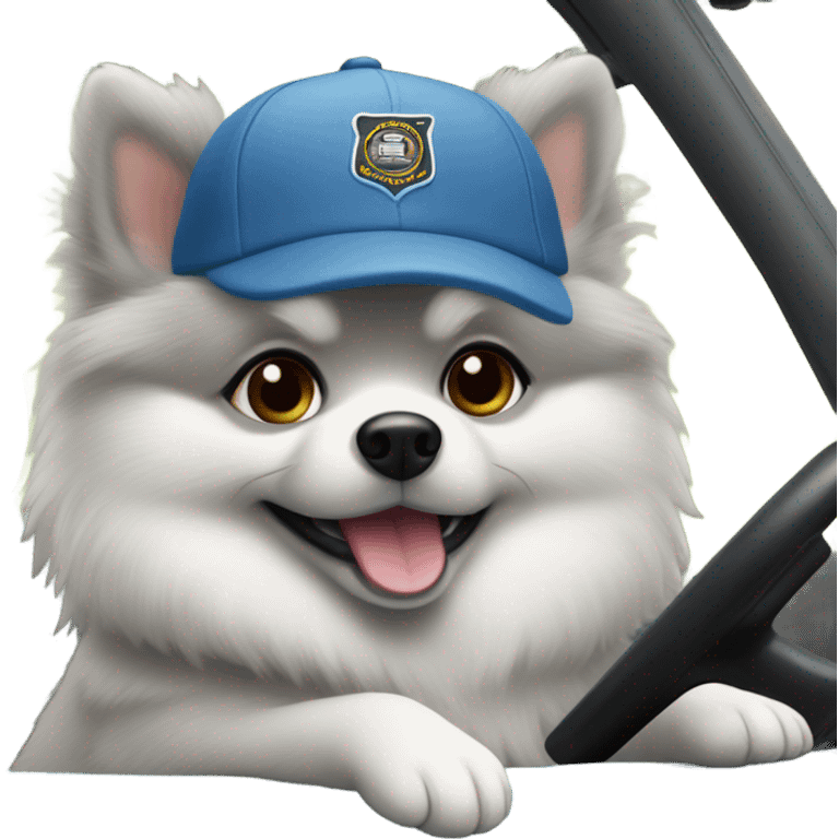 Grey Pomeranian truck driver emoji