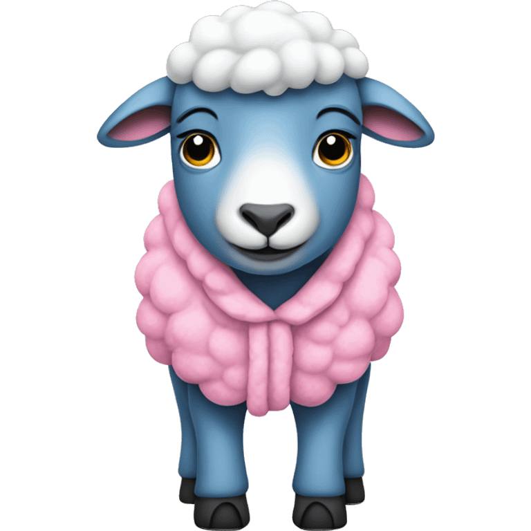 Blue sheep with pink pajamas  emoji