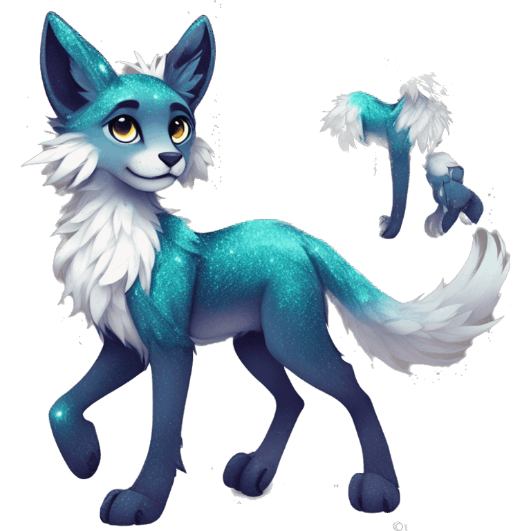 Cool cute Kawaii edgy fantasy animal sparkle fursona Fionbri by griffsnuff & LiLaiRa & Falvie full body emoji