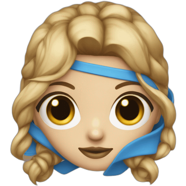 a one-eyed girl with a blue eye and light brown hair wearing an eyepatch emoji