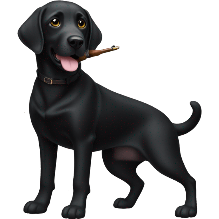 Black lab with shotgun emoji