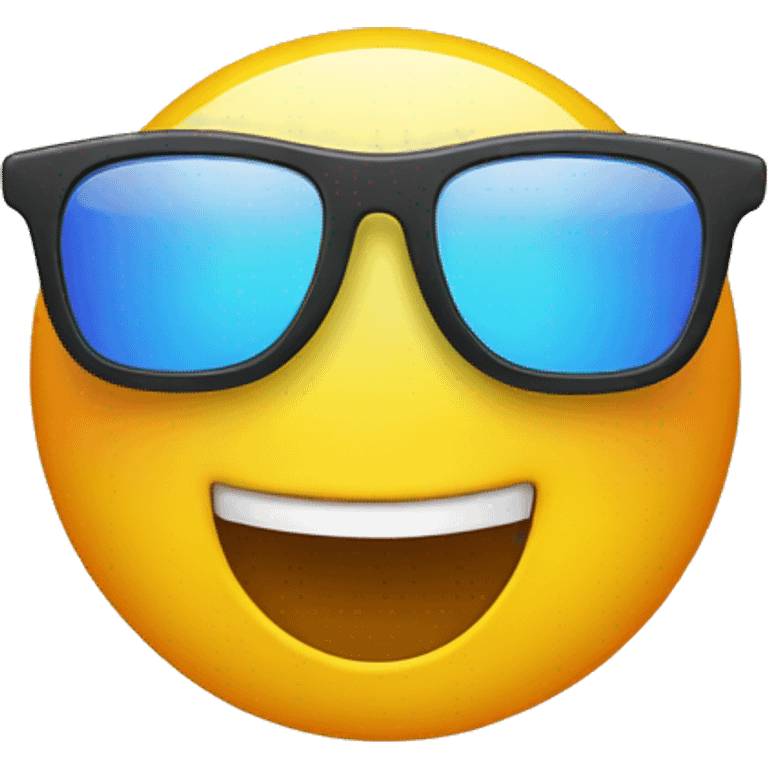 A emoji with sun glasses which is feeling hot emoji