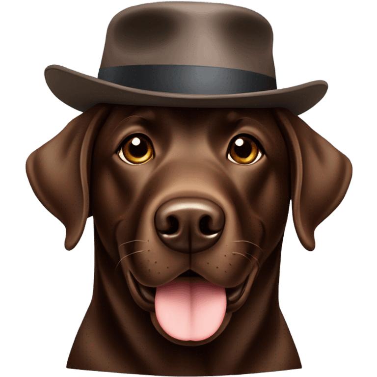 Chocolate lab with hat  emoji