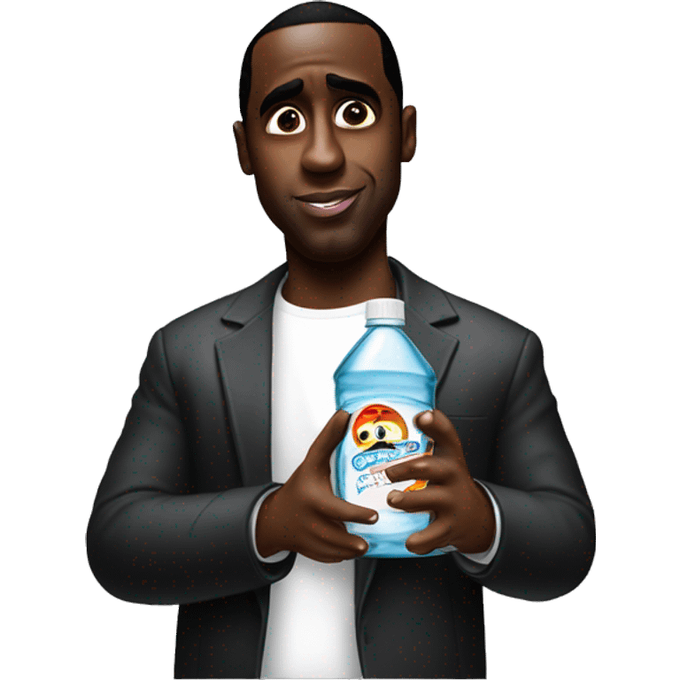 P diddy aka Sean combs looking holding a bottle of baby oil  emoji