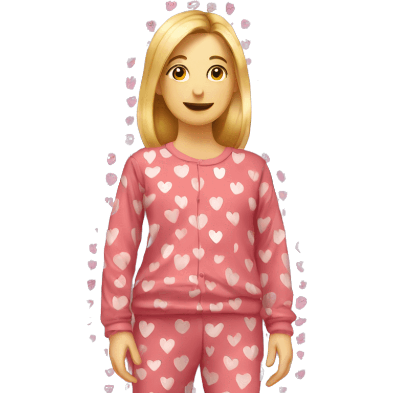 Heart patterned pajamas emoji