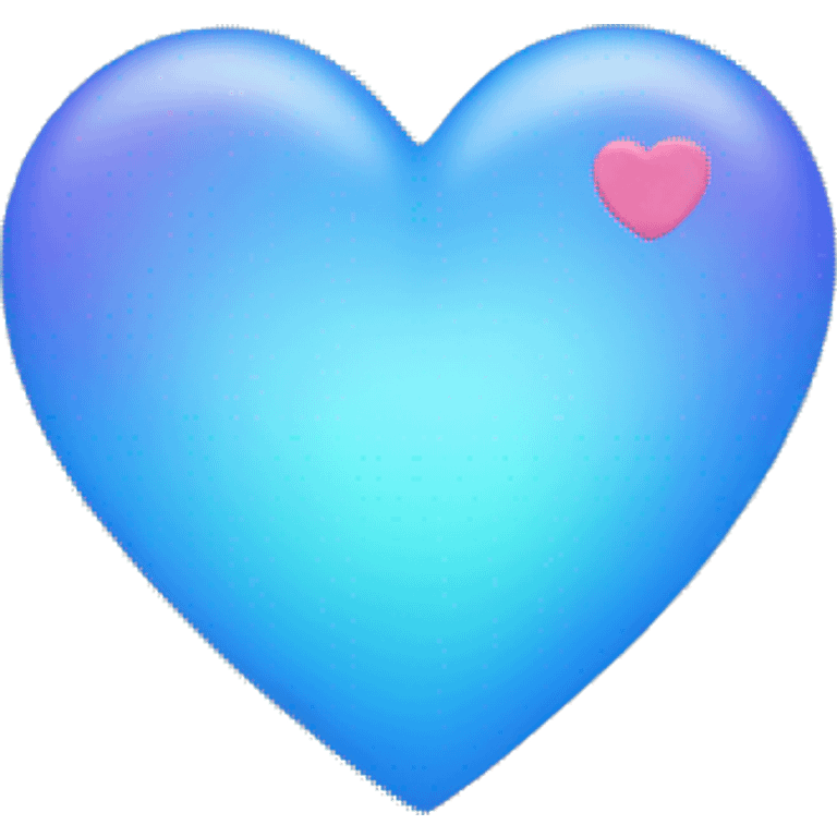 Blue heart with rainbow clouds around it emoji