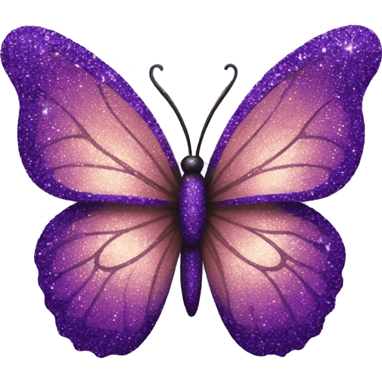 Glitter butterfly purple emoji