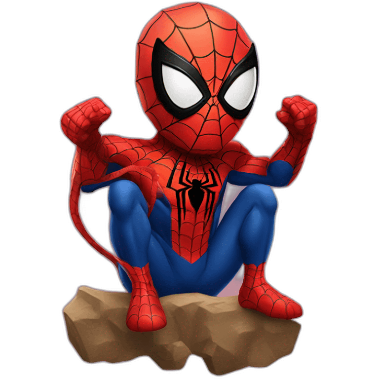 Spiderman cagando emoji