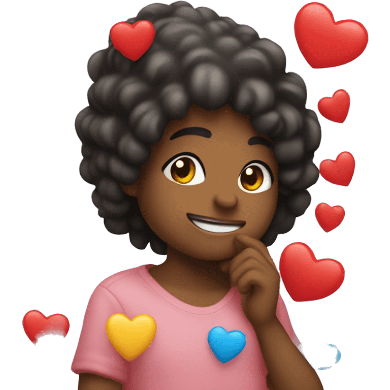 Emoji babeando con corazones  emoji